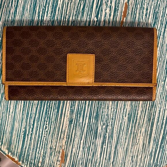 Celine Paris Macadam Pattern Bi-Fold Vintage Logo Wallet - Picture 1 of 14